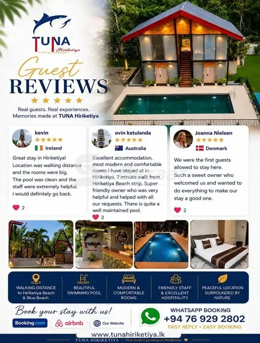 TUNA Hiriketiya – Modern Guest Stay with Swimming Pool