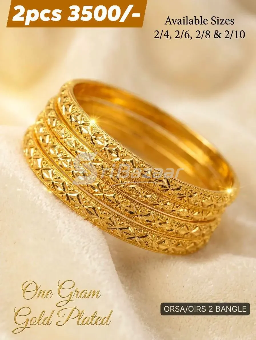 One Gram Gold Plated Bangles – 2 Pcs