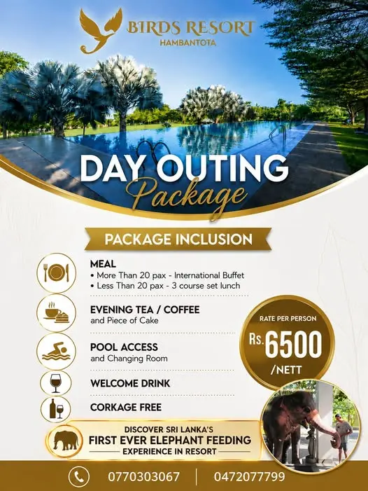 Birds Resort Hambantota Day Outing Package