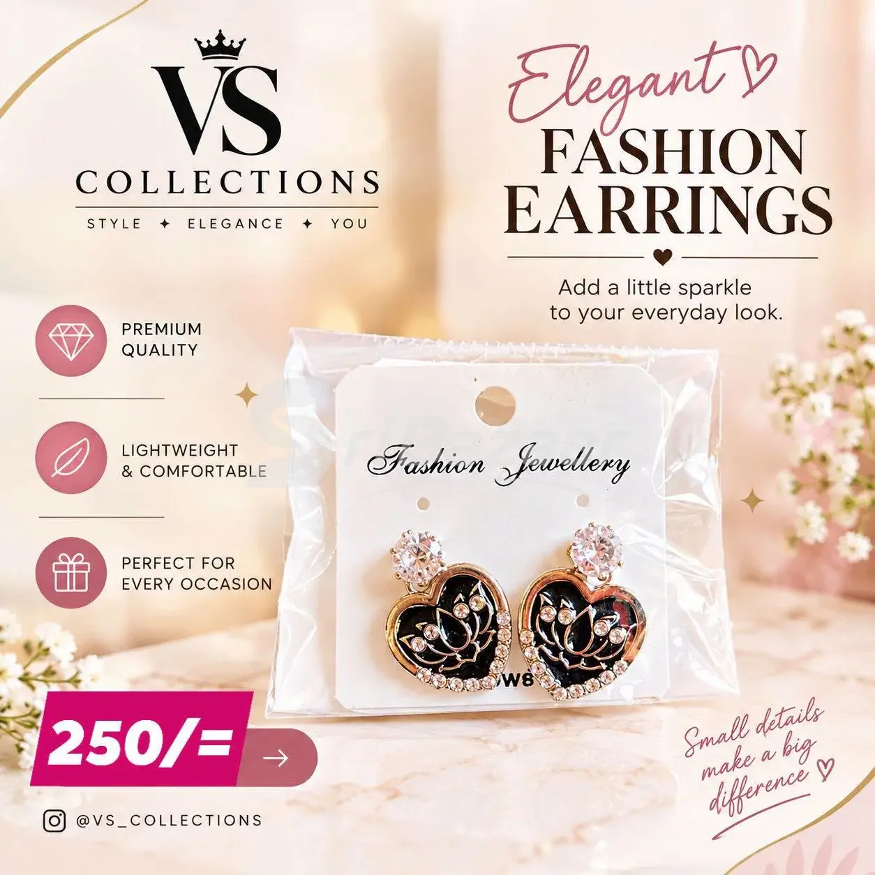✨ Korean Style Fashion Earrings – Rs. 250