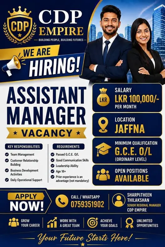 🚀 ASSISTANT MANAGER VACANCY