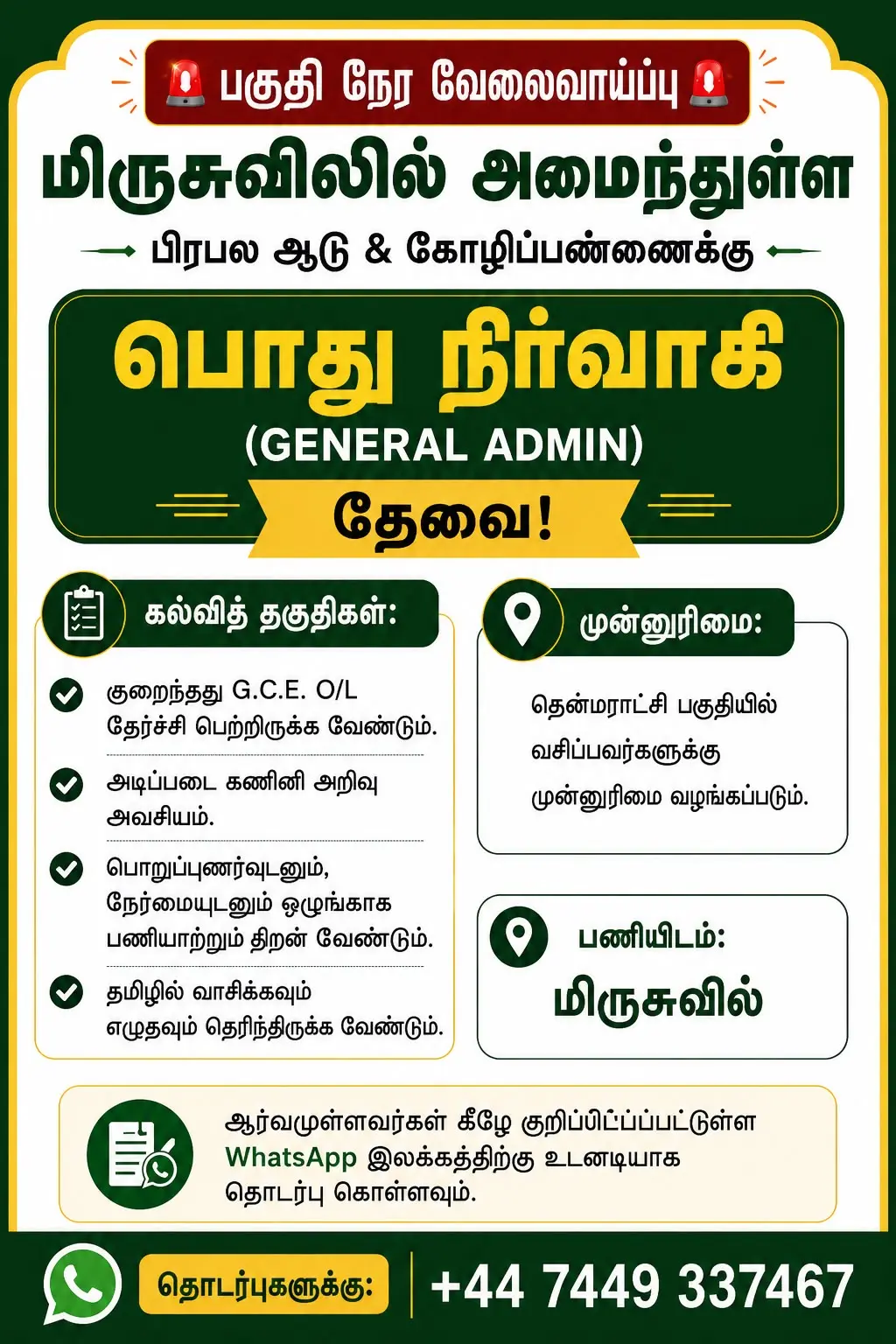 Part-time Job Vacancy