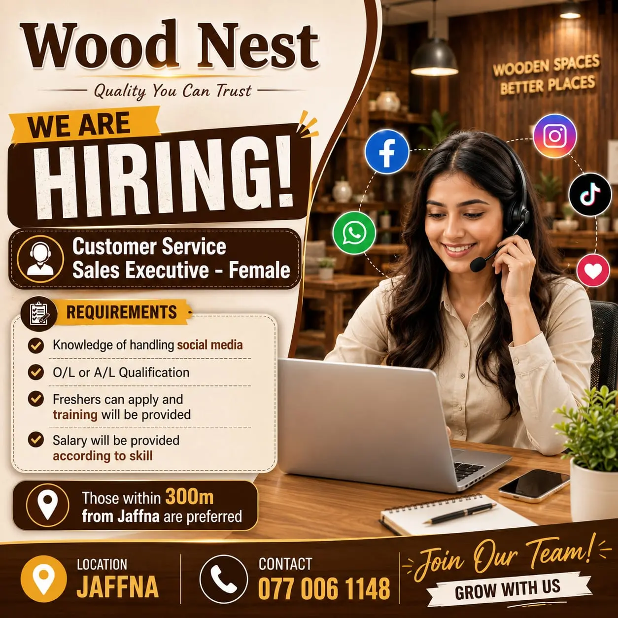 Job Vacancy - Customer Service Sales Executive - Female